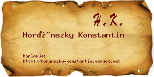 Horánszky Konstantin névjegykártya